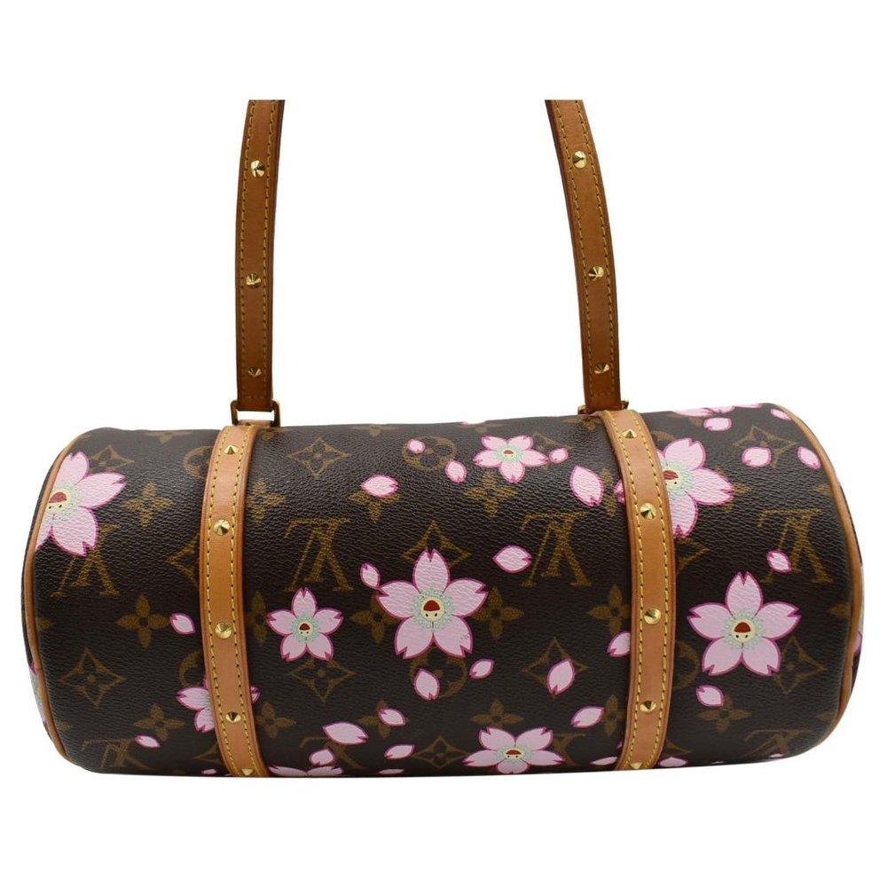 LOUIS VUITTON Papillon Monogram Cherry Blossom Tote Handbag Brown - Picture 4 of 11